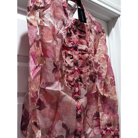 NWT Zimmermann Concert Scalloped Floral Shirt AU4, US12 - Picture 10 of 15